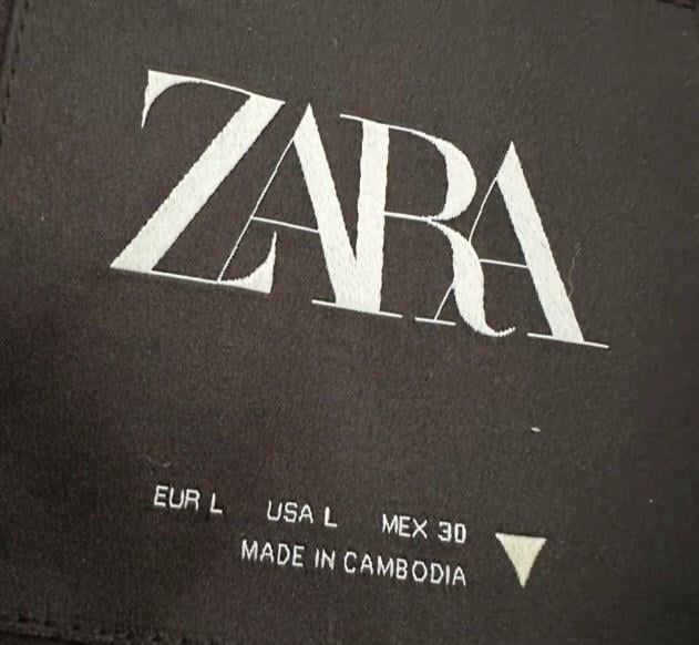 Zara zwarte PU leren bikerjasje Maat L