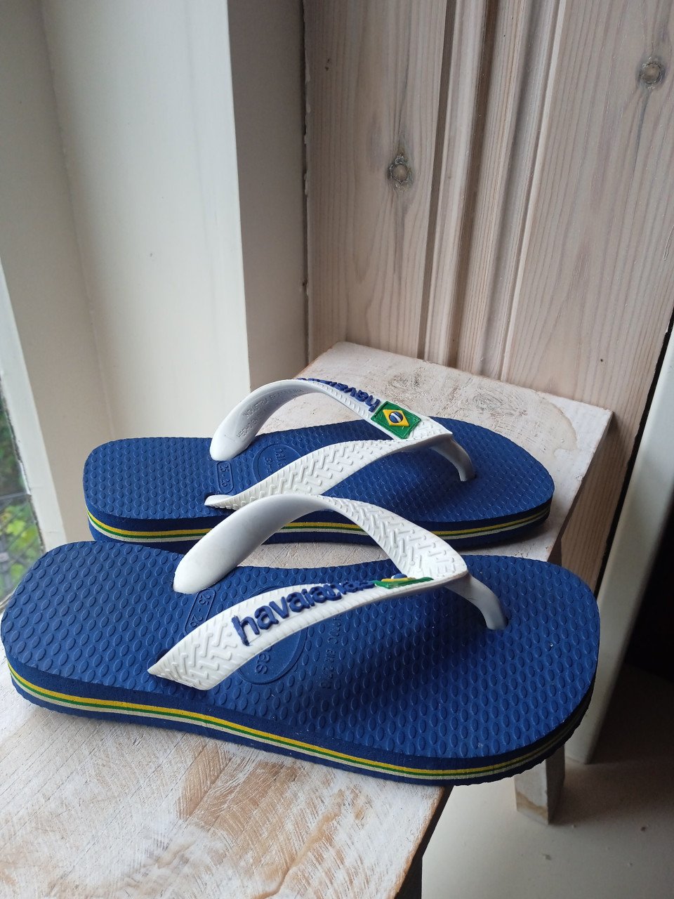 Slippers Havaianas maat EUR 27/28 ~ blauw-witte slippertjes