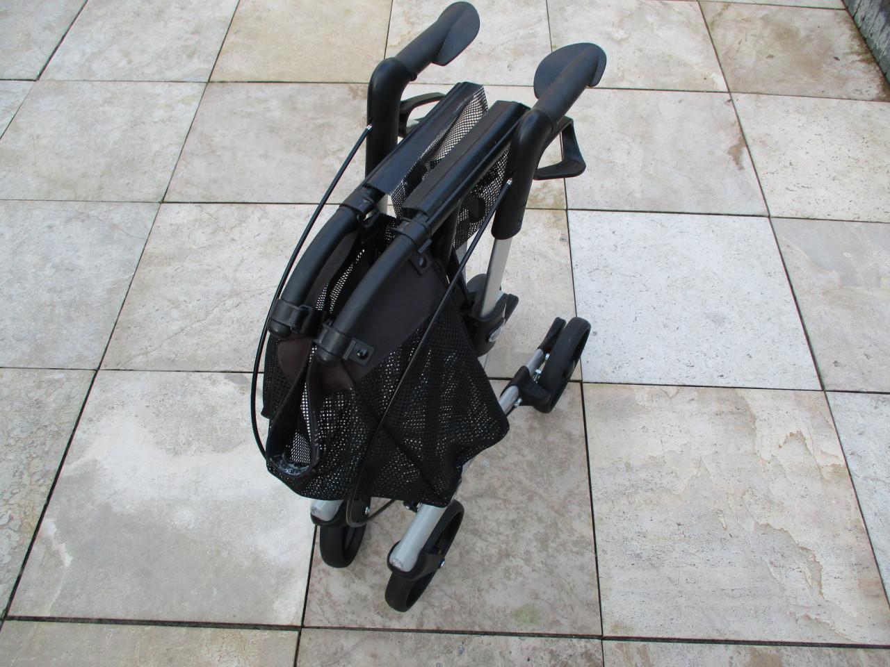 Zgan Gemino 30 opvouwbare lichtgewicht rollator +zitje dienblad rugsteun en