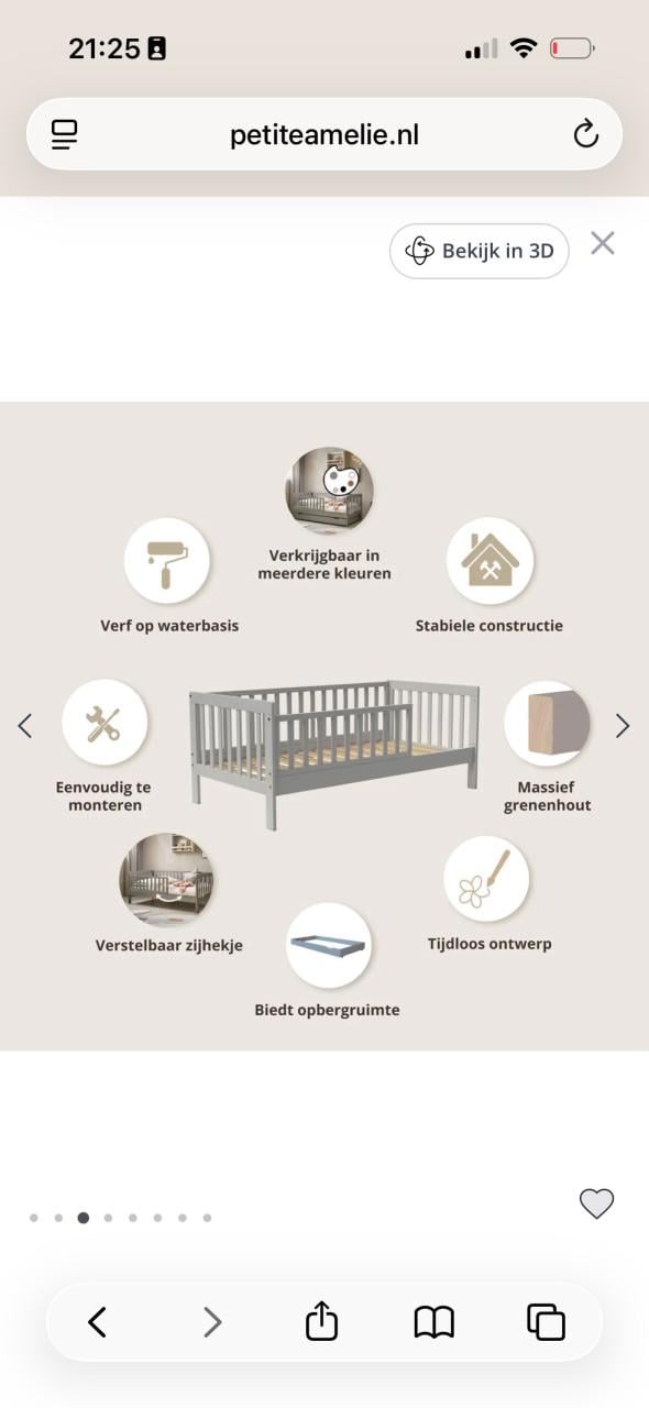 Peuterbed / meegroeibed petite amelie