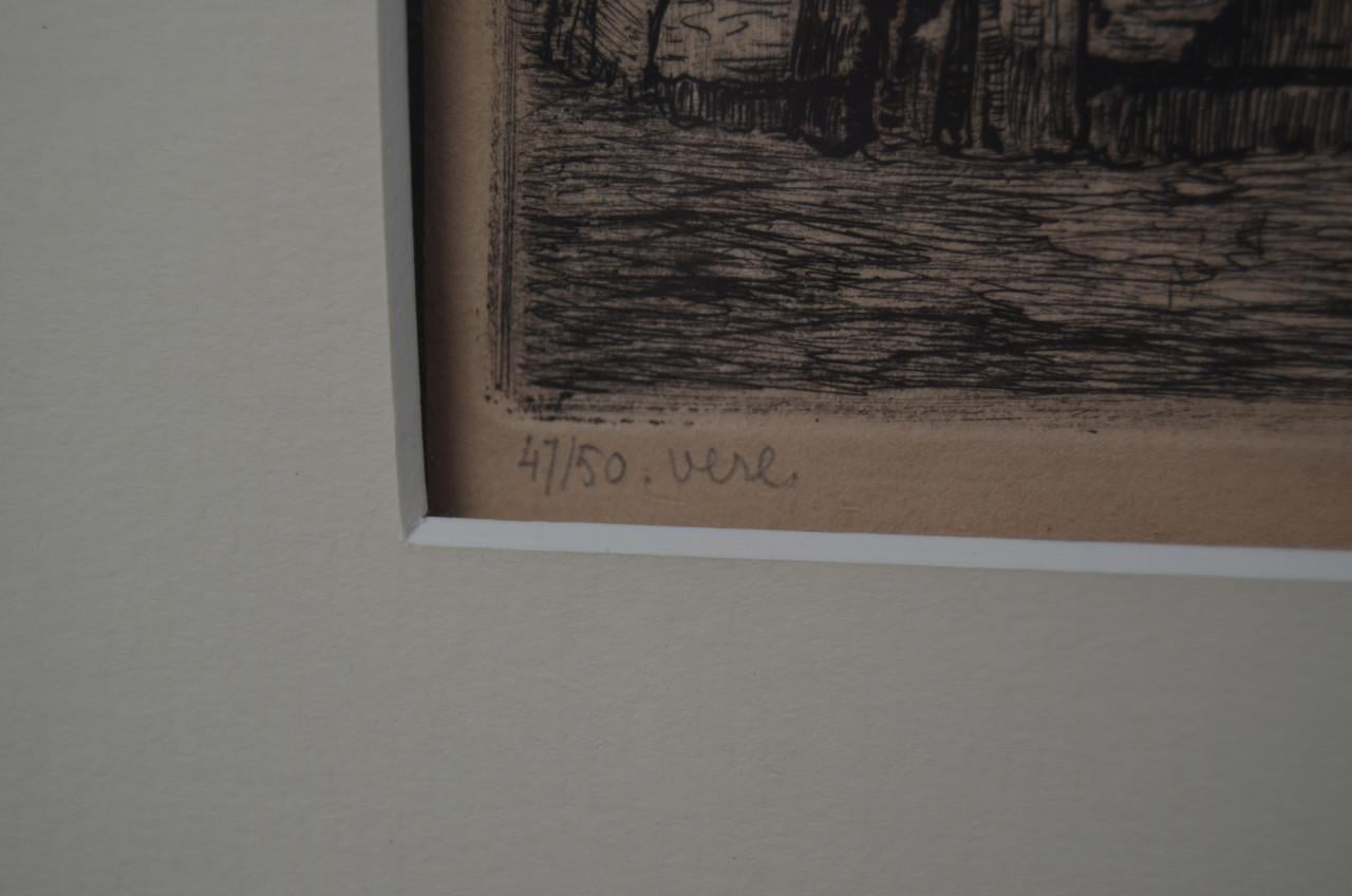 Fraaie ets Louis Heymans, gen. en gesign. Dom van Veere