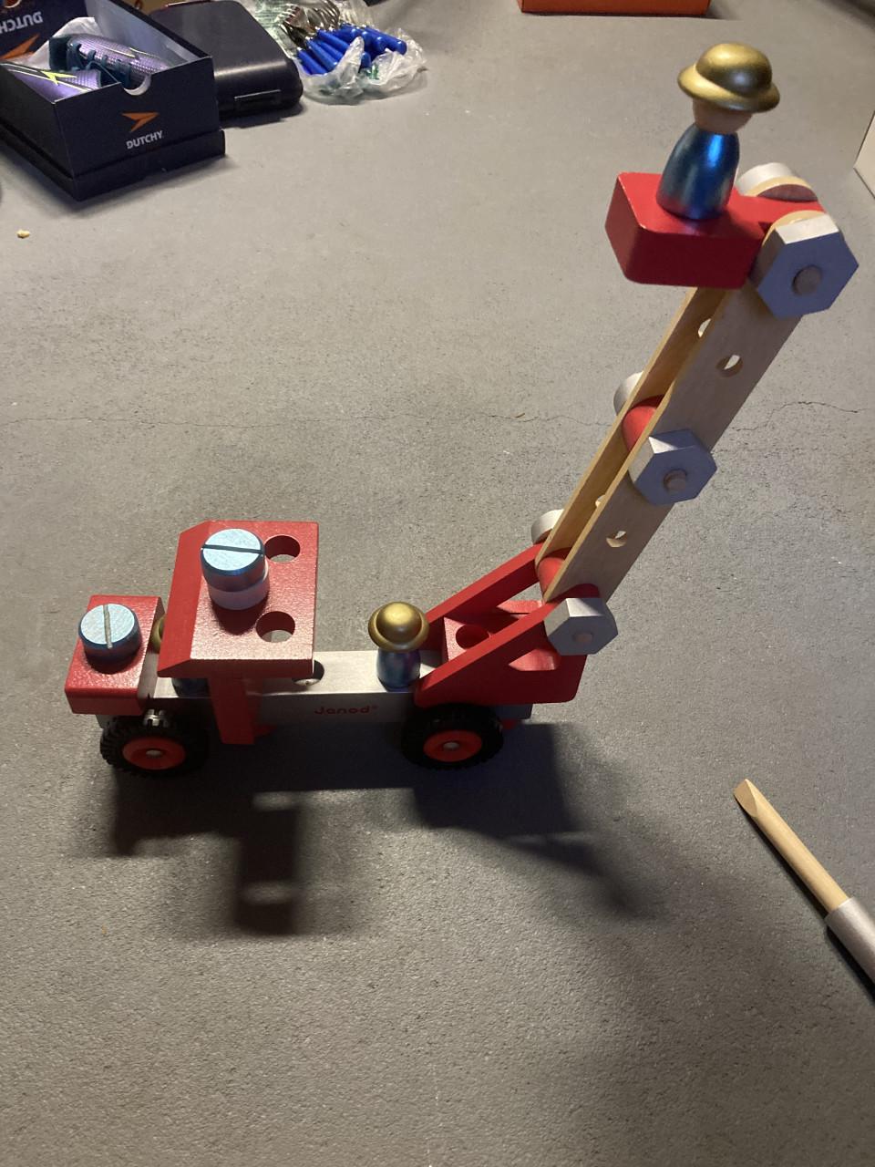 Houten brandweerwagen Janod