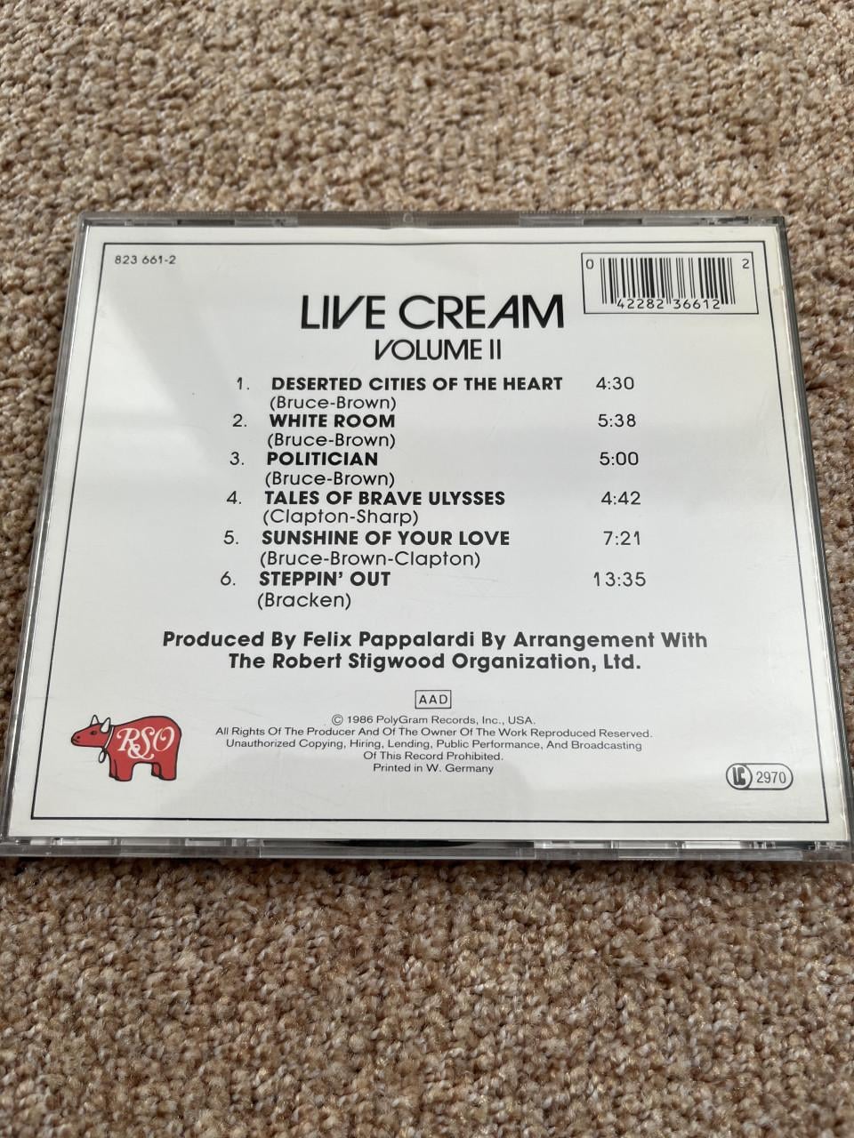 Cd- Cream, titel: Live Cream II