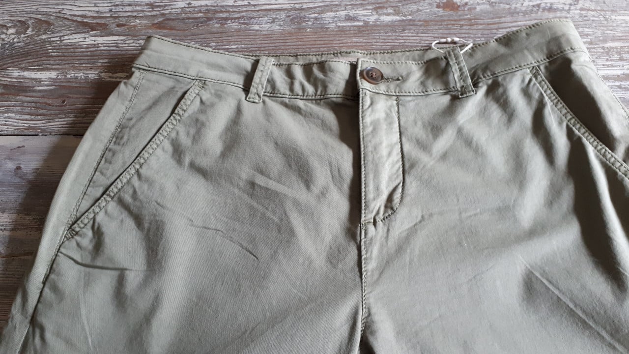 Lange dames broek, olijfgroen