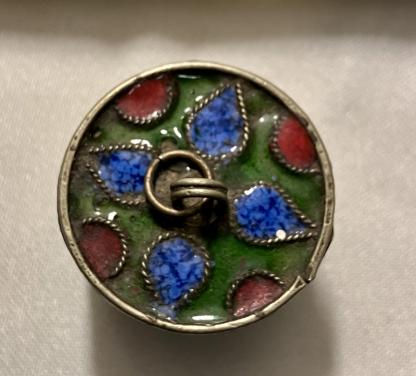 Vintage Franse metalen pillendoosje/snuisterijdoosje