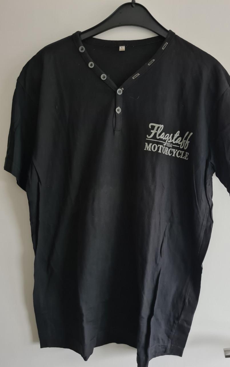 Flagstaff Motorcycle zwart shirt met knoopjes  Maat L