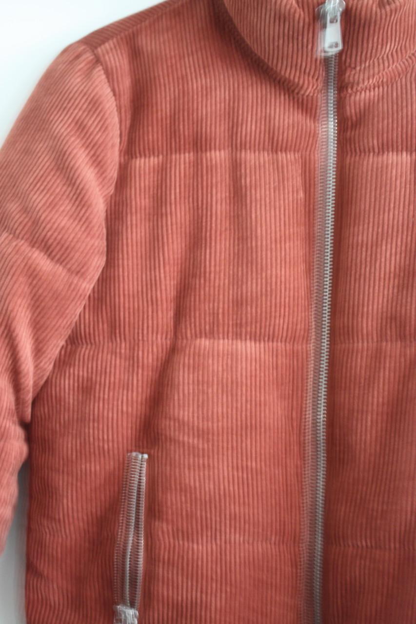 Roestbruine winterjas met ribbel maat xs