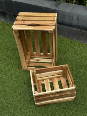 12 Acacia houten kistjes 8 grote & 4 kleine
