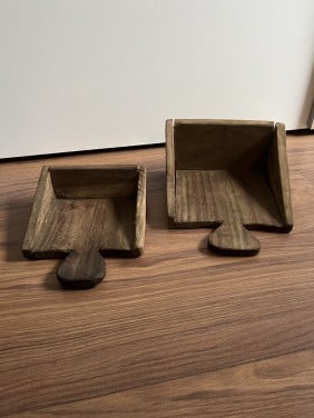 Houten standaards (set van 2)