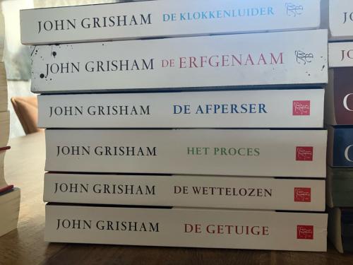 Boeken, John Grisham, Harlan Coben, Hakan Nesser en Philip Rosenberg.