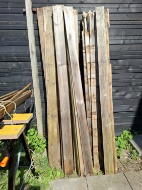 Oude schutting planken