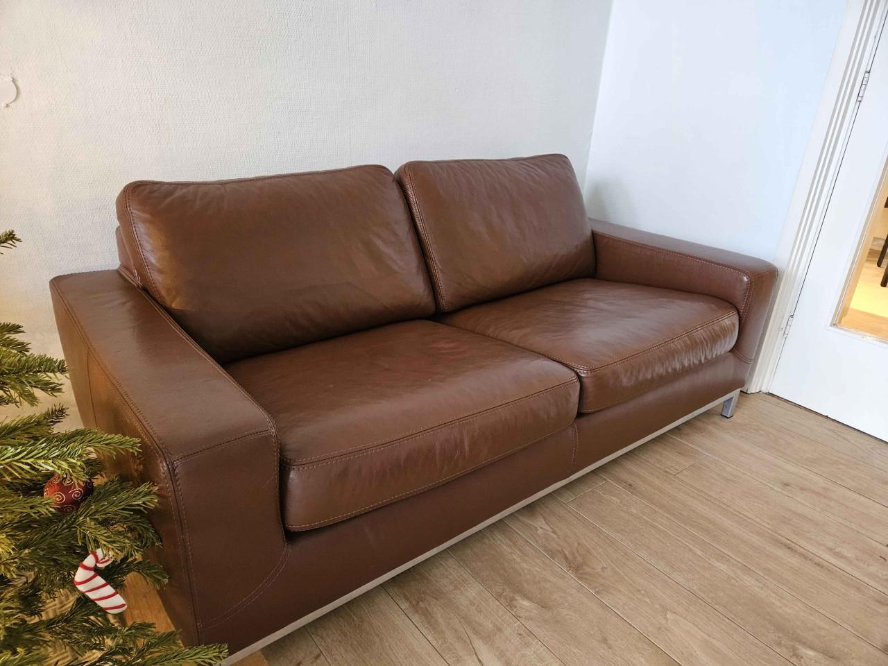 Machalke bruin leren bank