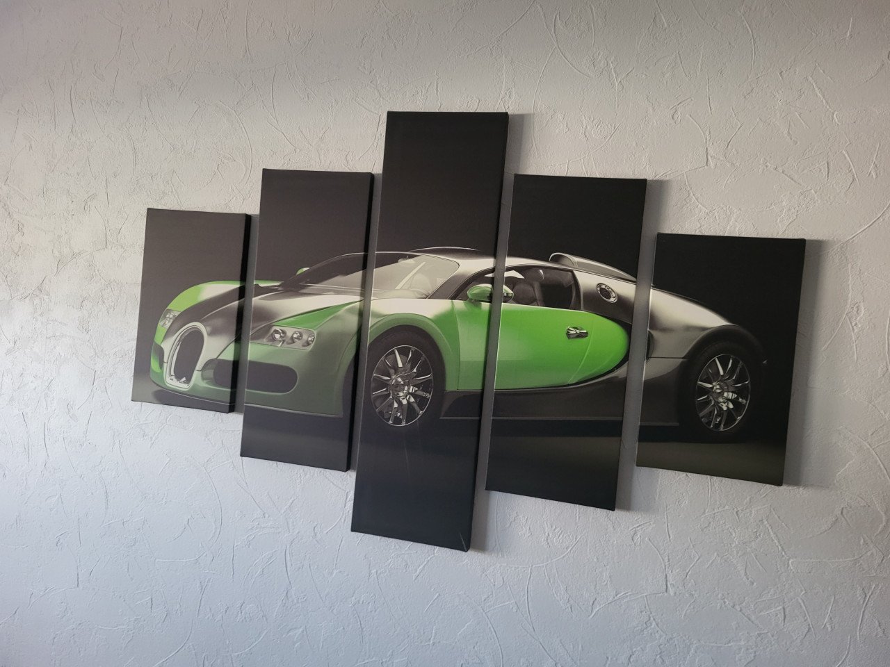 Te koop: 5-delig wanddecoratie – Bugatti sportwagen