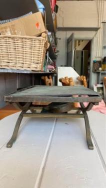 Antieke warmhoudplaat van messing