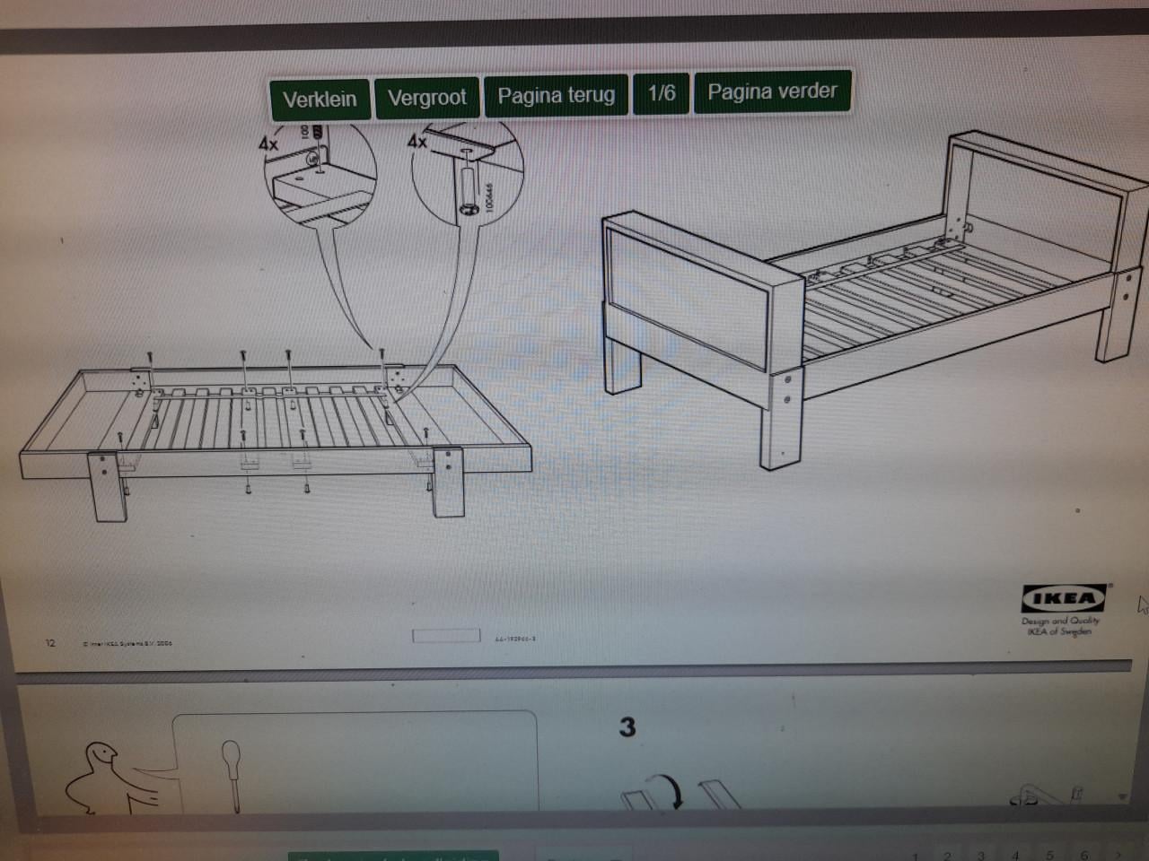 Mee groei bed (max 80 x 200)  In goede staat !
