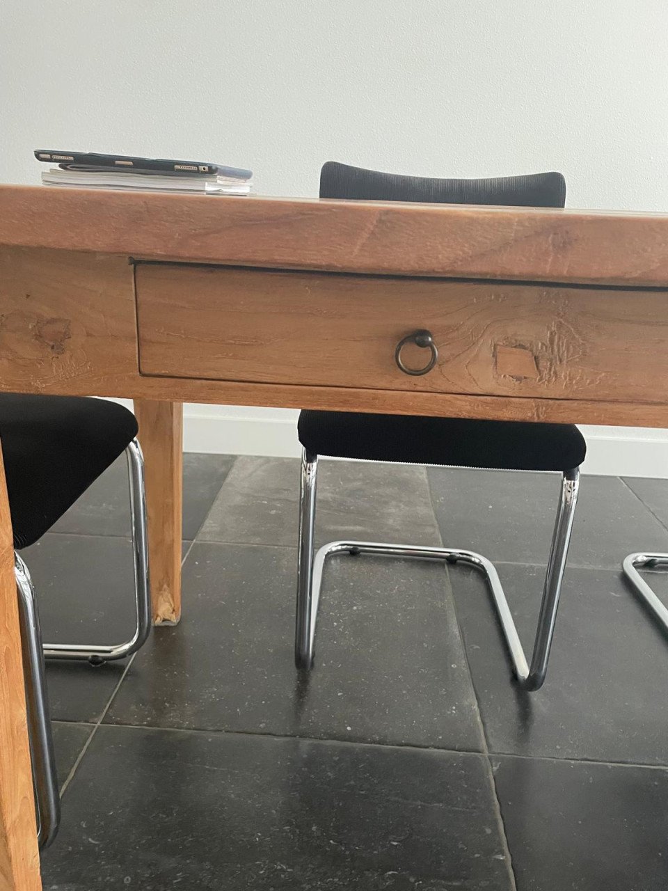 Te koop: eettafel van teakhout 90x200
