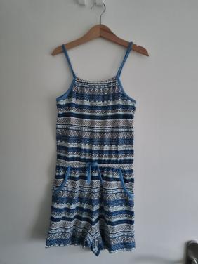 Blauw , witte jumpsuit van Name It  Maat 128