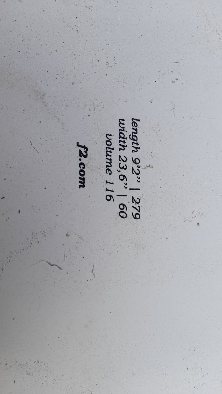 F2 surfboard 2.79 ride