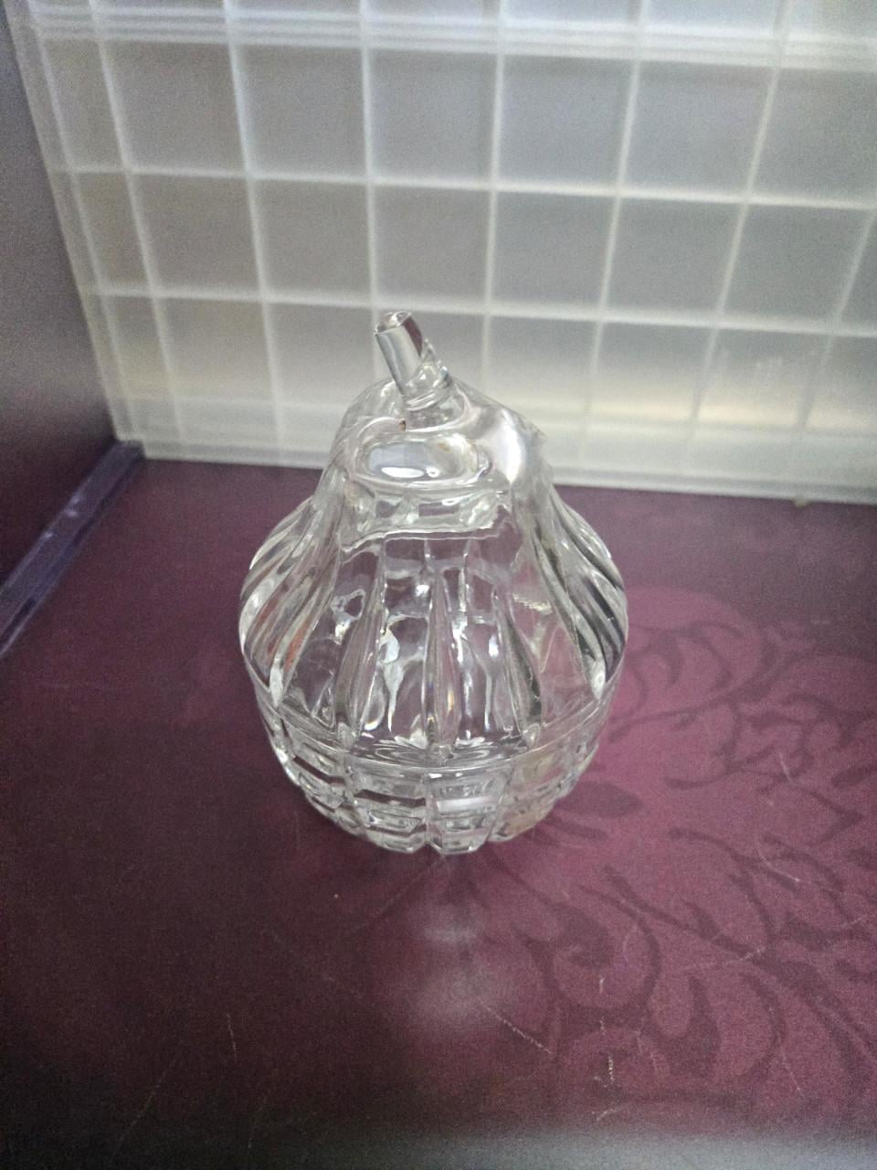 Vintage Rattenberg Bleikristal kristallen snuisterijenschaaltje peer.