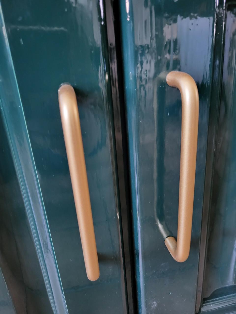 Eetkamer set vol eiken in antiek groen