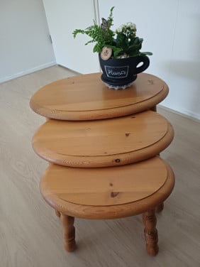 Set van 3 ovale GRENEN BIJZETTAFELS - komen altijd van pas!