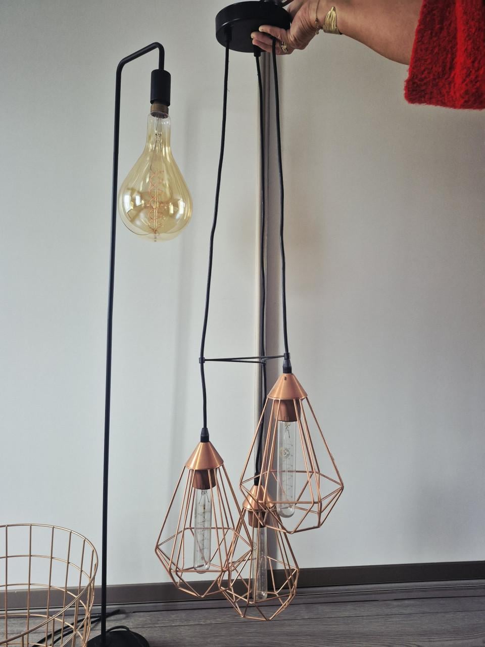 Leuke set lampen met mand