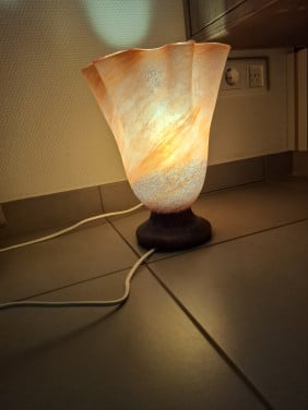 Vintage Yvolux blau-rot Scavo Fazzoletto italienische Murano Glas