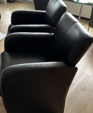4 leren eetkamer fauteuiltjes