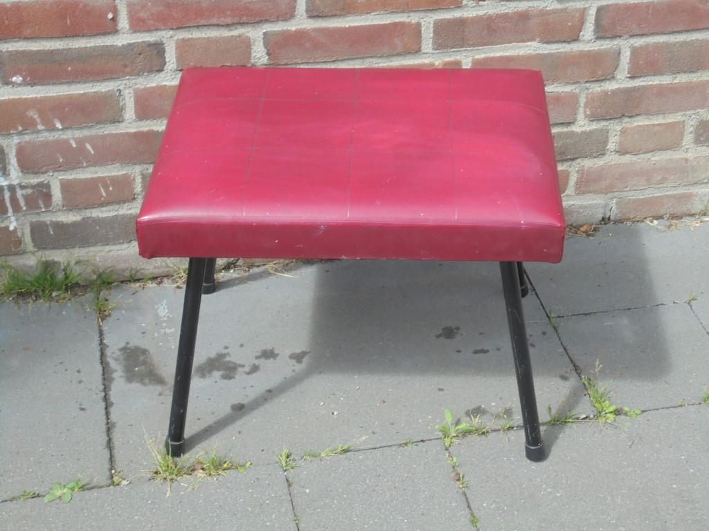 Vintage Kruk of Voetenbank Kunstleer