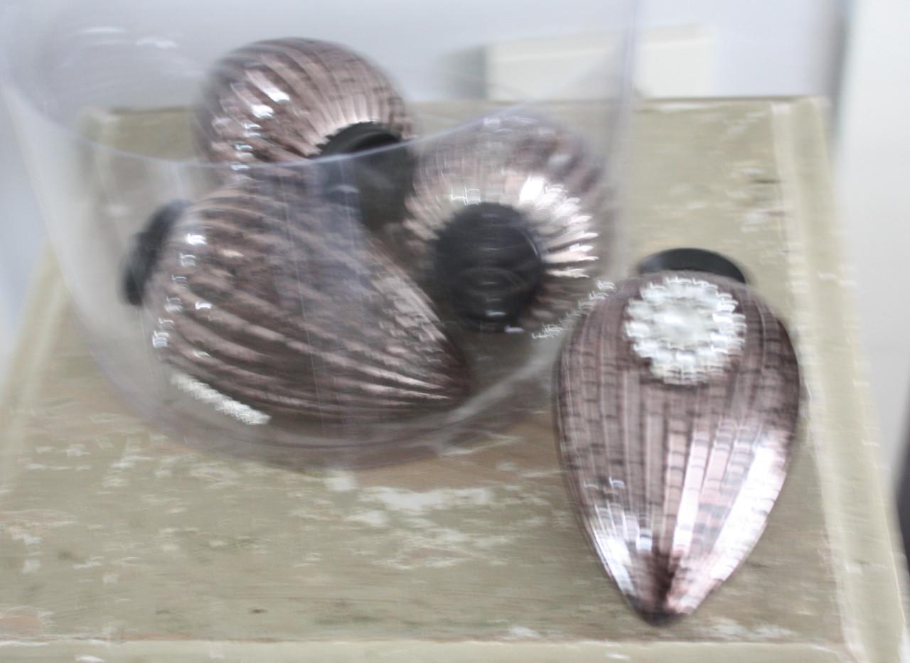 Set van 4 glazen druppel kerstballen