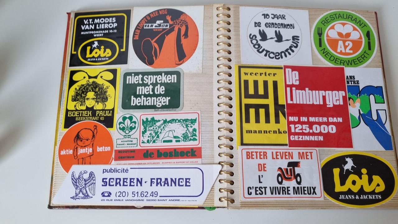 Stickerverzameling uit de jaren 70 en 80