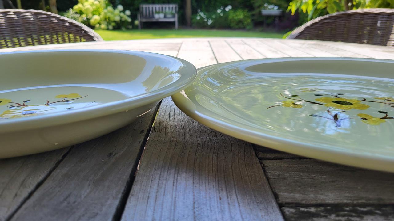 Set van 2 vintage Franse schalen Salins servies Catherine