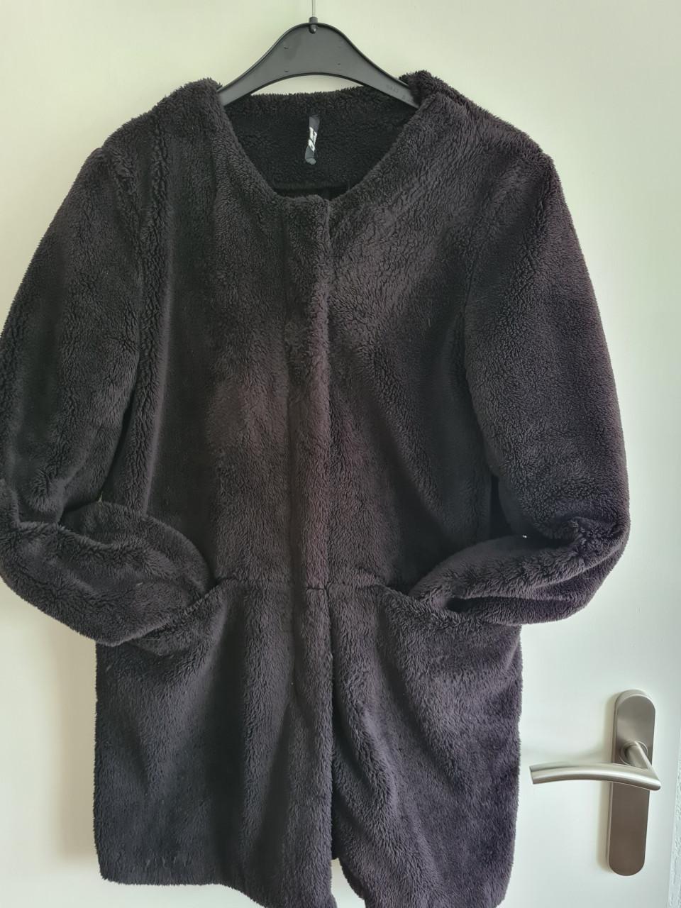 Hema Zwart fake fur Bontjas Jasje Maat S