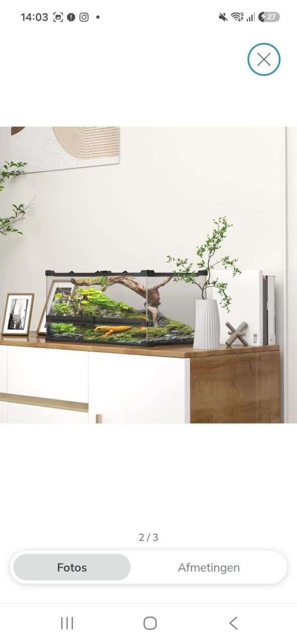 Nieuw‼️Pawhut terrarium 50Lx30Bx25H