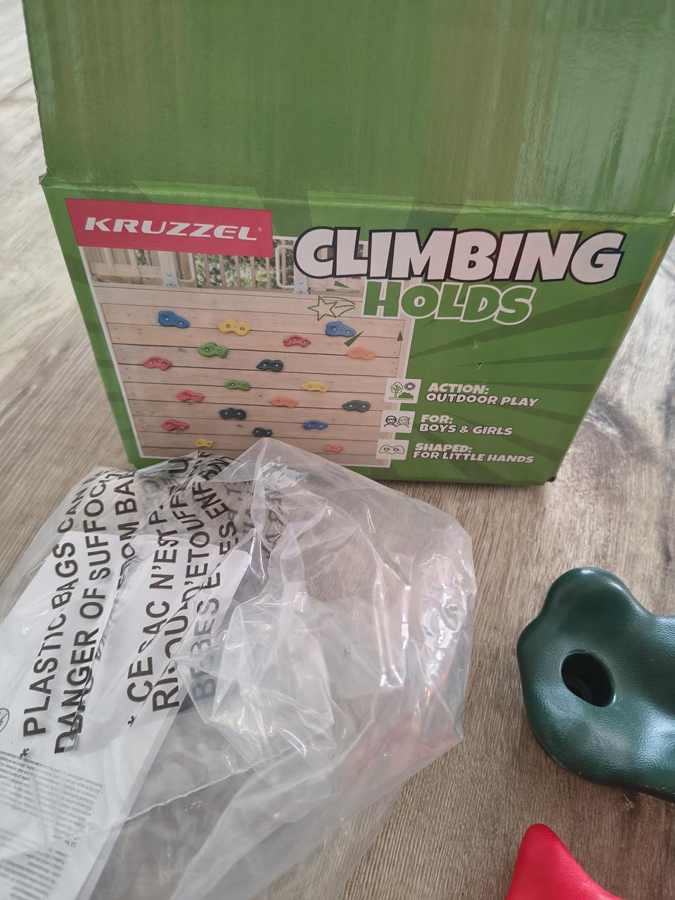 Set nieuwe klimstenen met toebehoren, klimgrepen klimmuur.