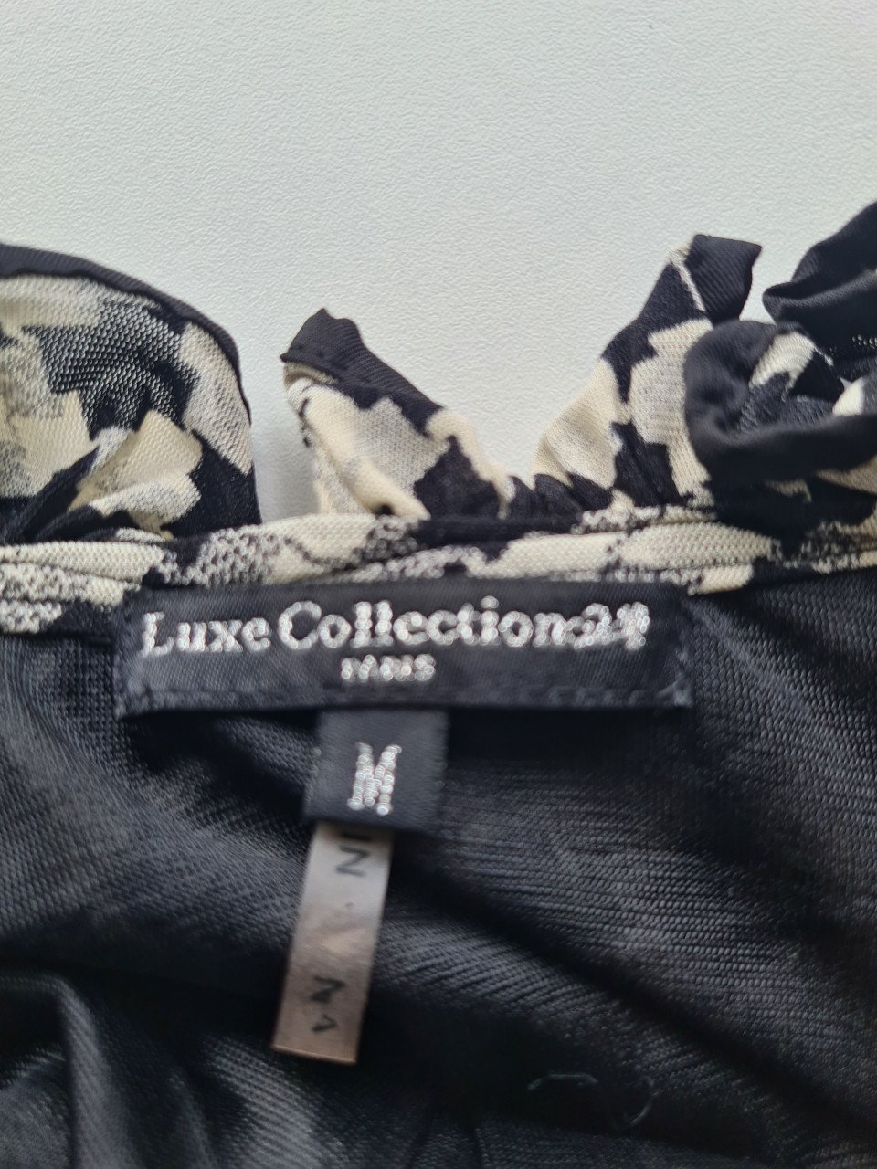 Nieuw! Pied de poule zwart-wit tuniek Luxe Collection Paris  Maat M