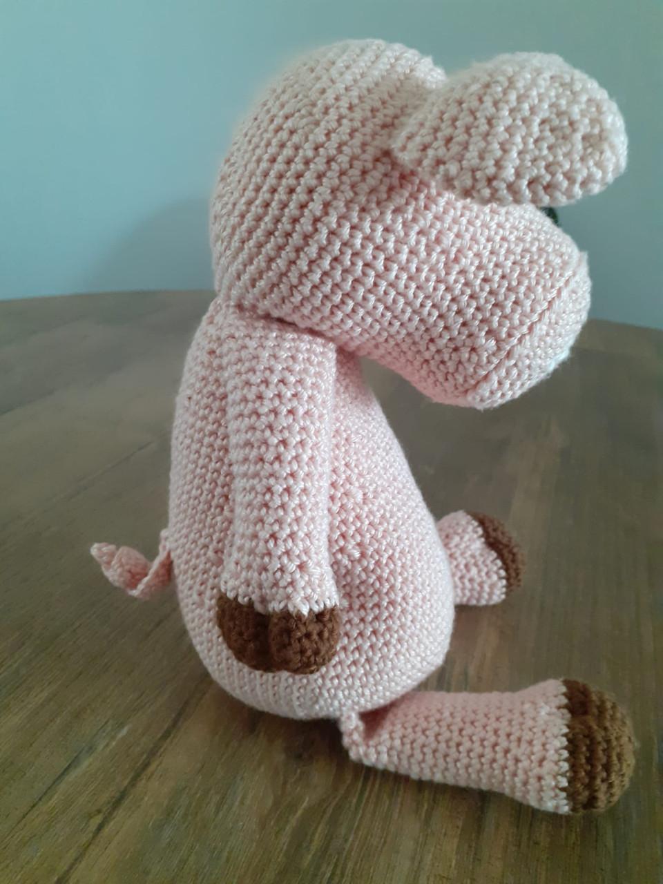 Nieuw: gehaakte knuffel varken Gunnar - 7,50