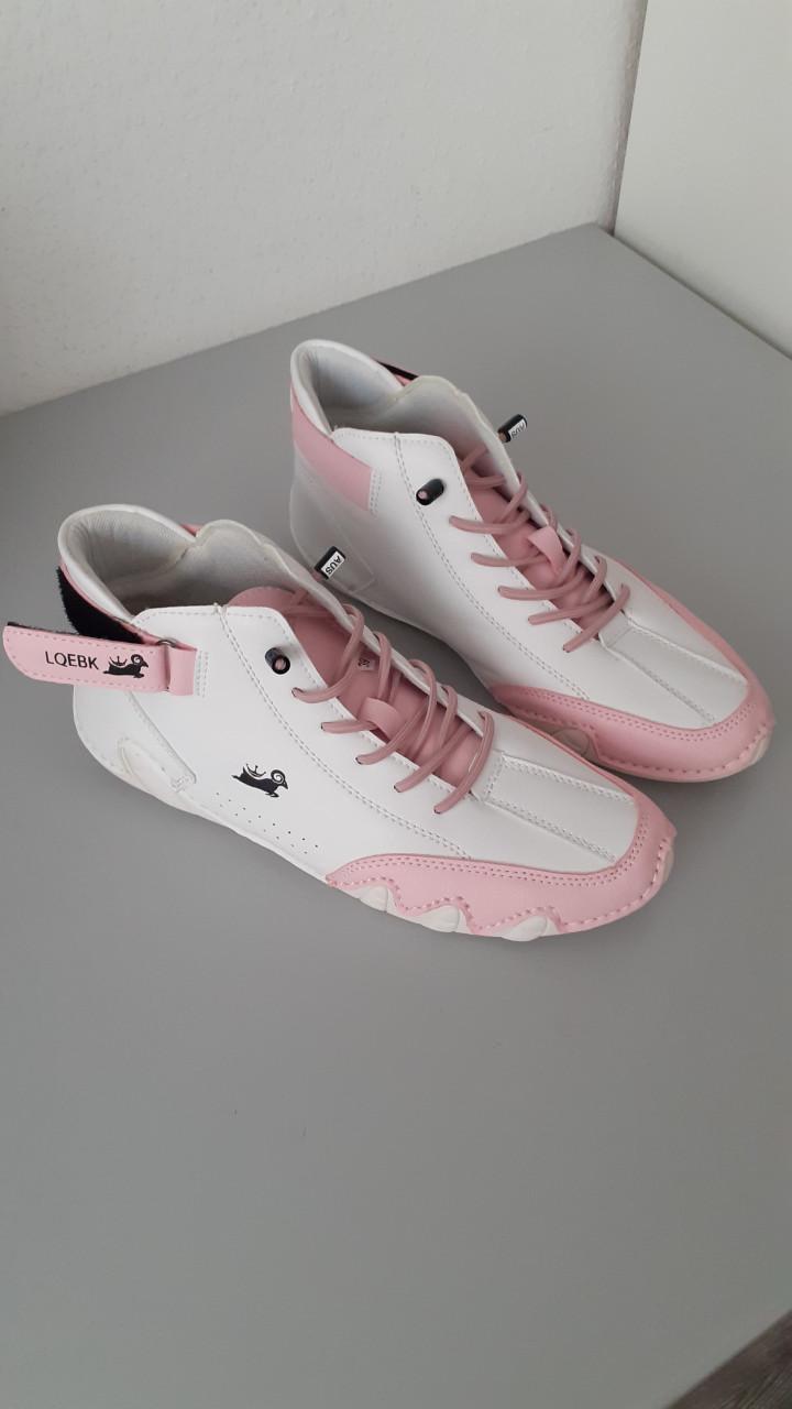 Enkellaarsjes Maat 39  Kleur/wit/roze