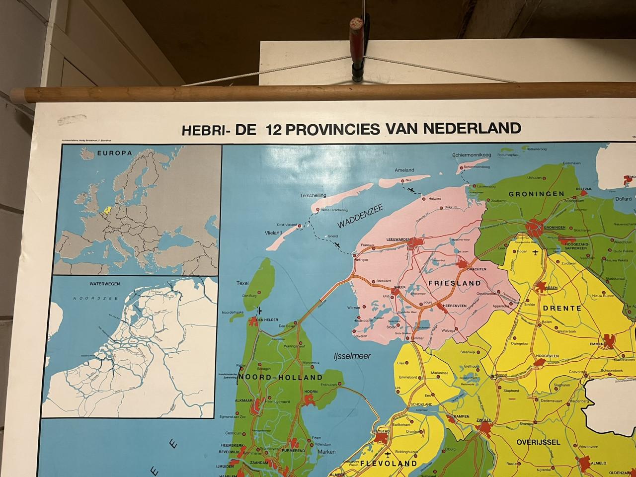 Schoolkaart Hebri de 12 Provincies v Nederland