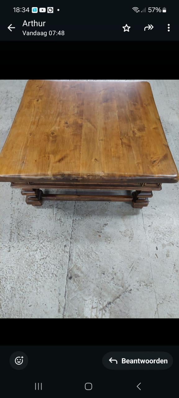 Prachtige eiken salontafel met lade