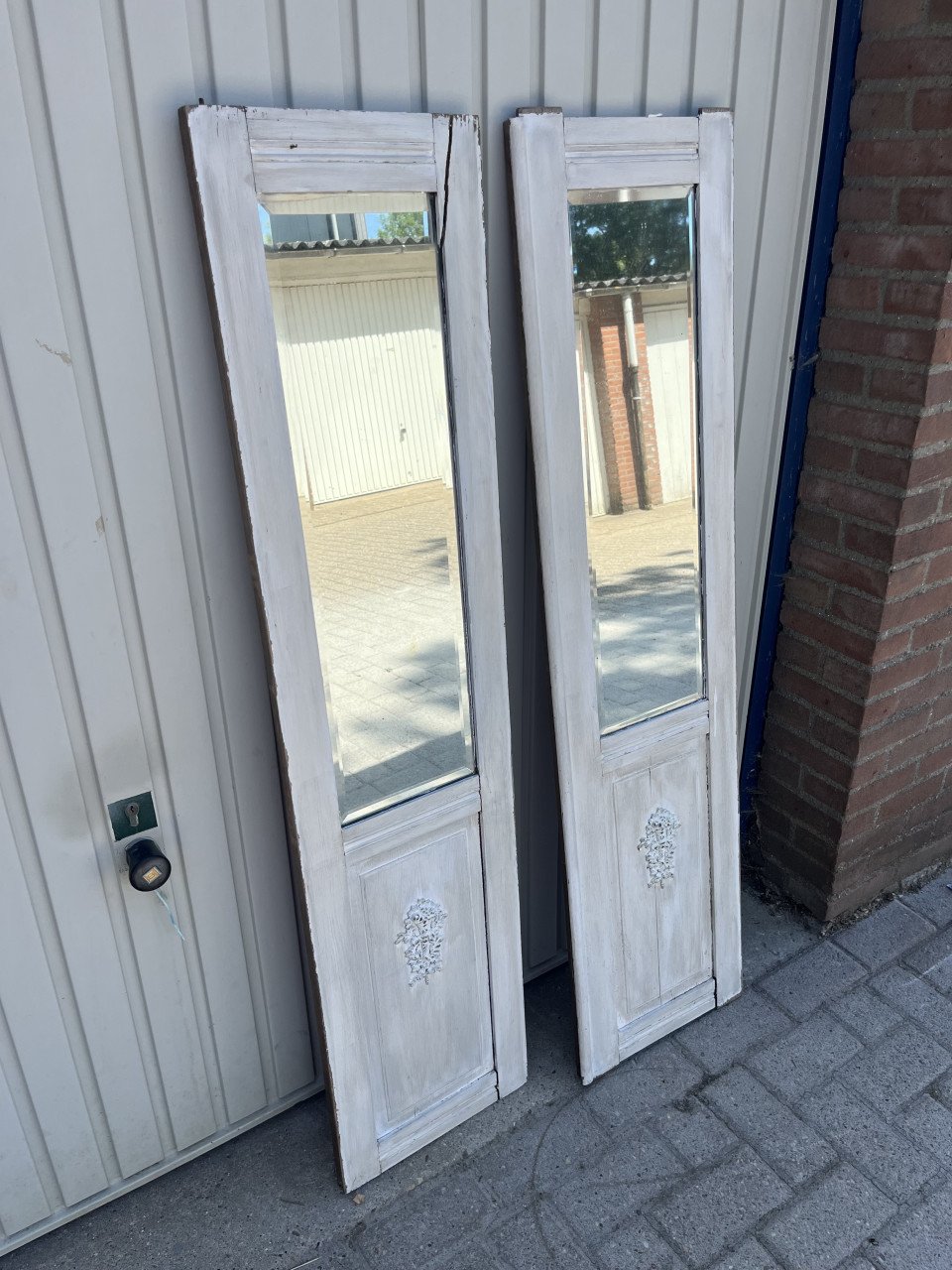 Spiegel set van 2 oude deurtjes