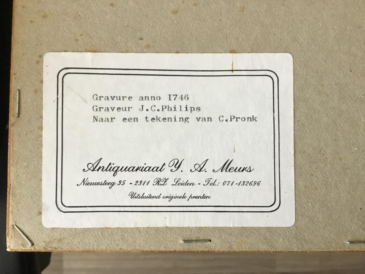 Gravure “Gezigt langs de haven op den Abdy-toren te Middelburg”