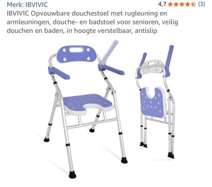 Opvouwbare douchestoel - nooit gebruikt- nieuw in doos