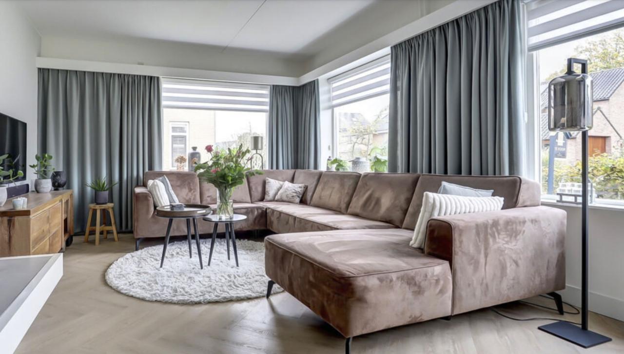 Hoekbank microleder Bull - bruin