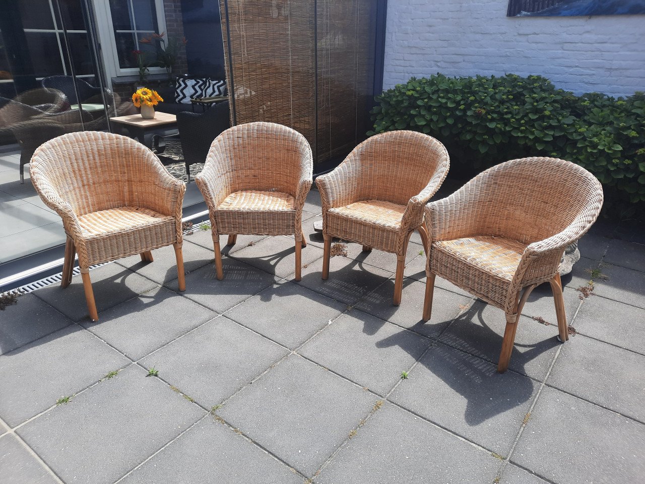 4 stuks rieten stoelen