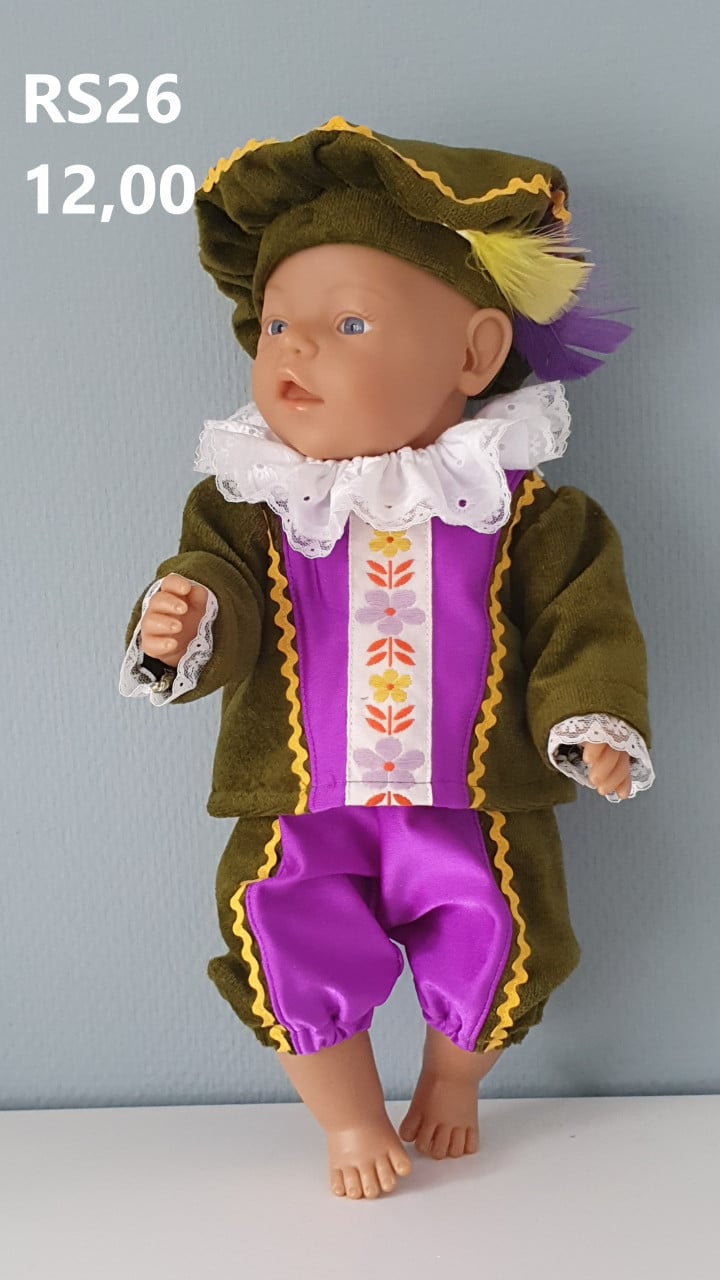 Baby born / babyborn pieten pak . Opbrengst KiKa. Poppenkleertjes.