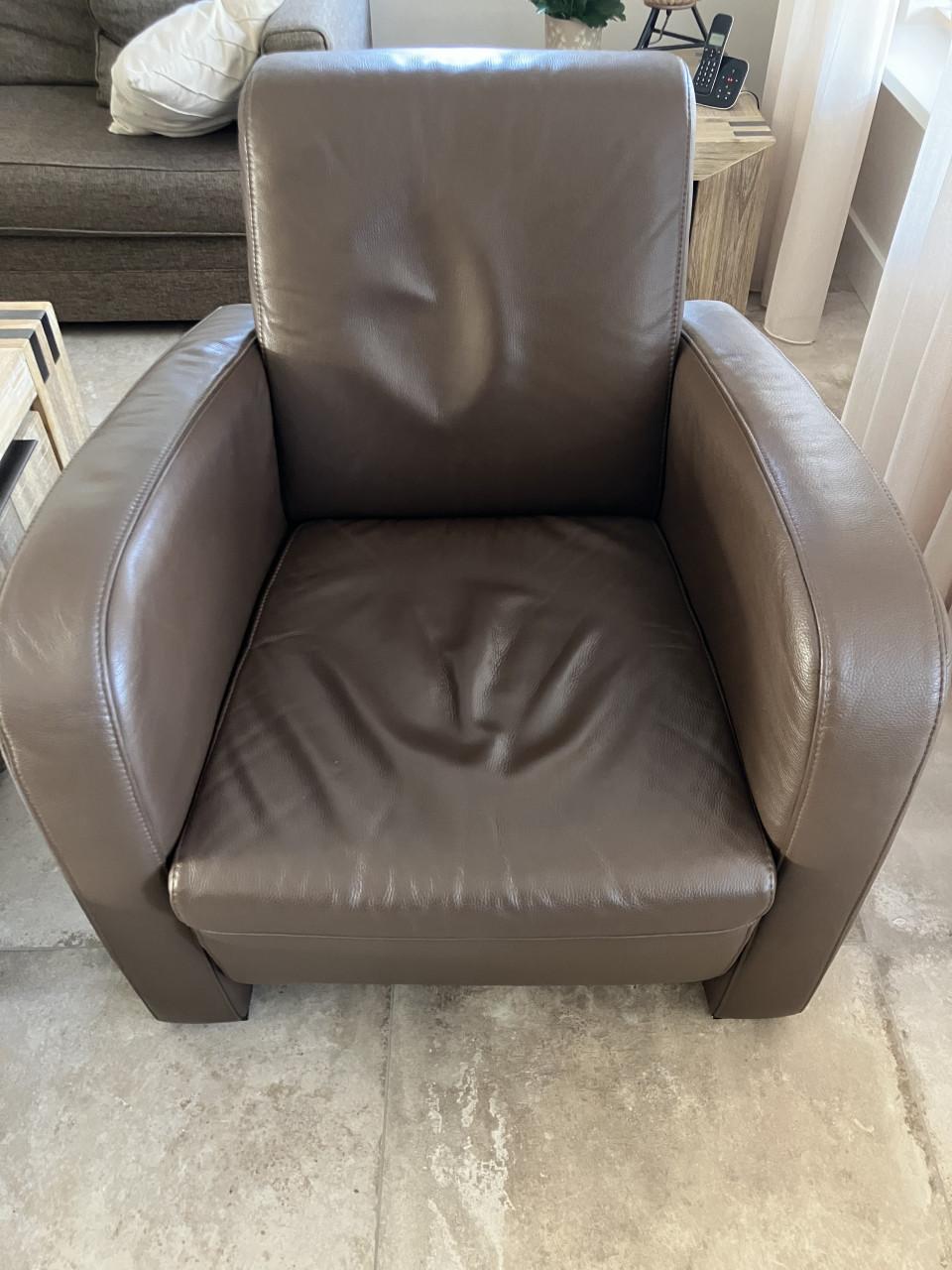 2 lederen  fauteuils