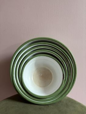 Vintage Emaille Schalen Set - 5 Delig