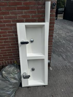 Dubbele wastafel 120 met 2 grohe kranen zgs