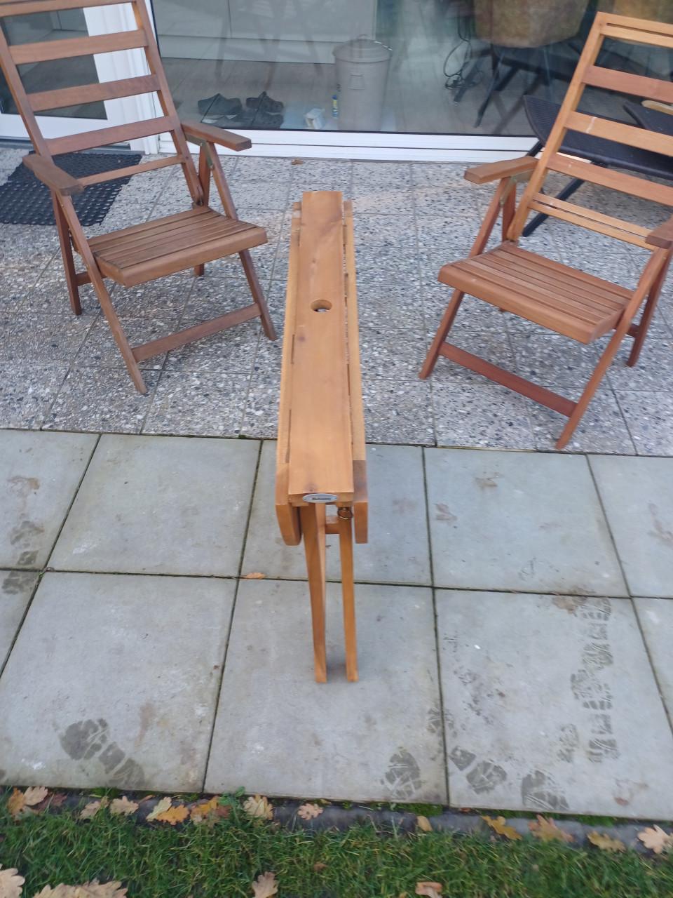 Ronde hardhouten tuintafel, inklapbaar